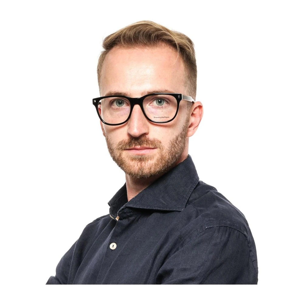 Ermenegildo Zegna Stijlvolle zwarte heren optische monturen Black Heren