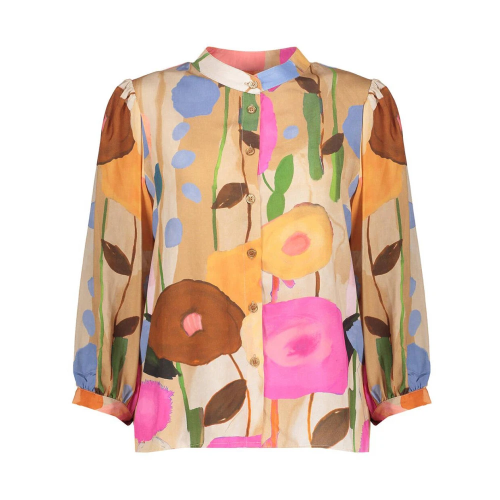 Geisha Bloemenprint lange mouw blouse Multicolor Dames