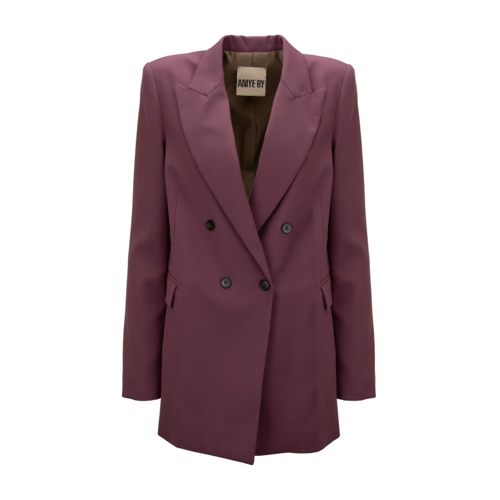 Aniye By Gestreepte damesblazer met knopen klassieke lange mouwen Pink Dames