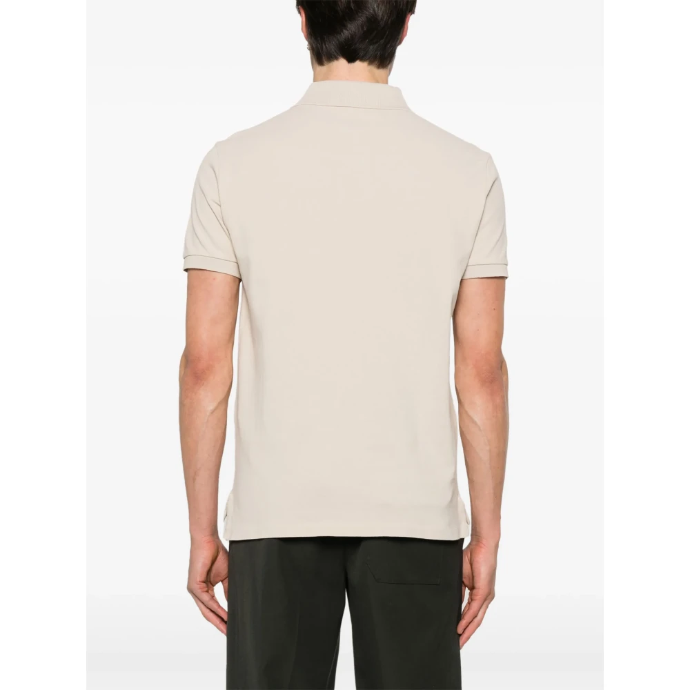 Polo Ralph Lauren Aangepaste Slim Fit Katoenen Poloshirt Beige Heren