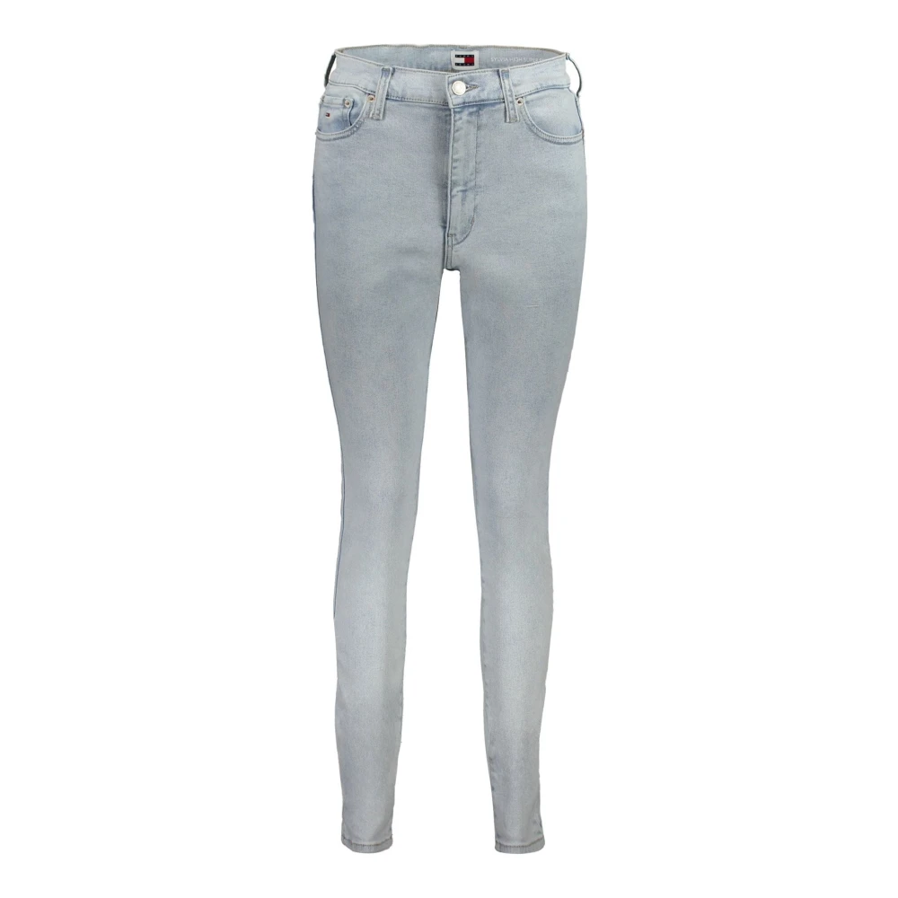 Tommy Hilfiger Blå Denim Skinny Jeans med Broderi Blue, Dam