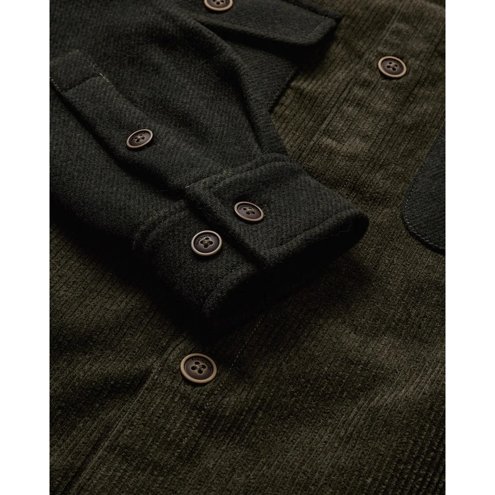 Anerkjendt Cord Mix Overshirt Lichtgewicht Stijlvol Shirt Green Heren