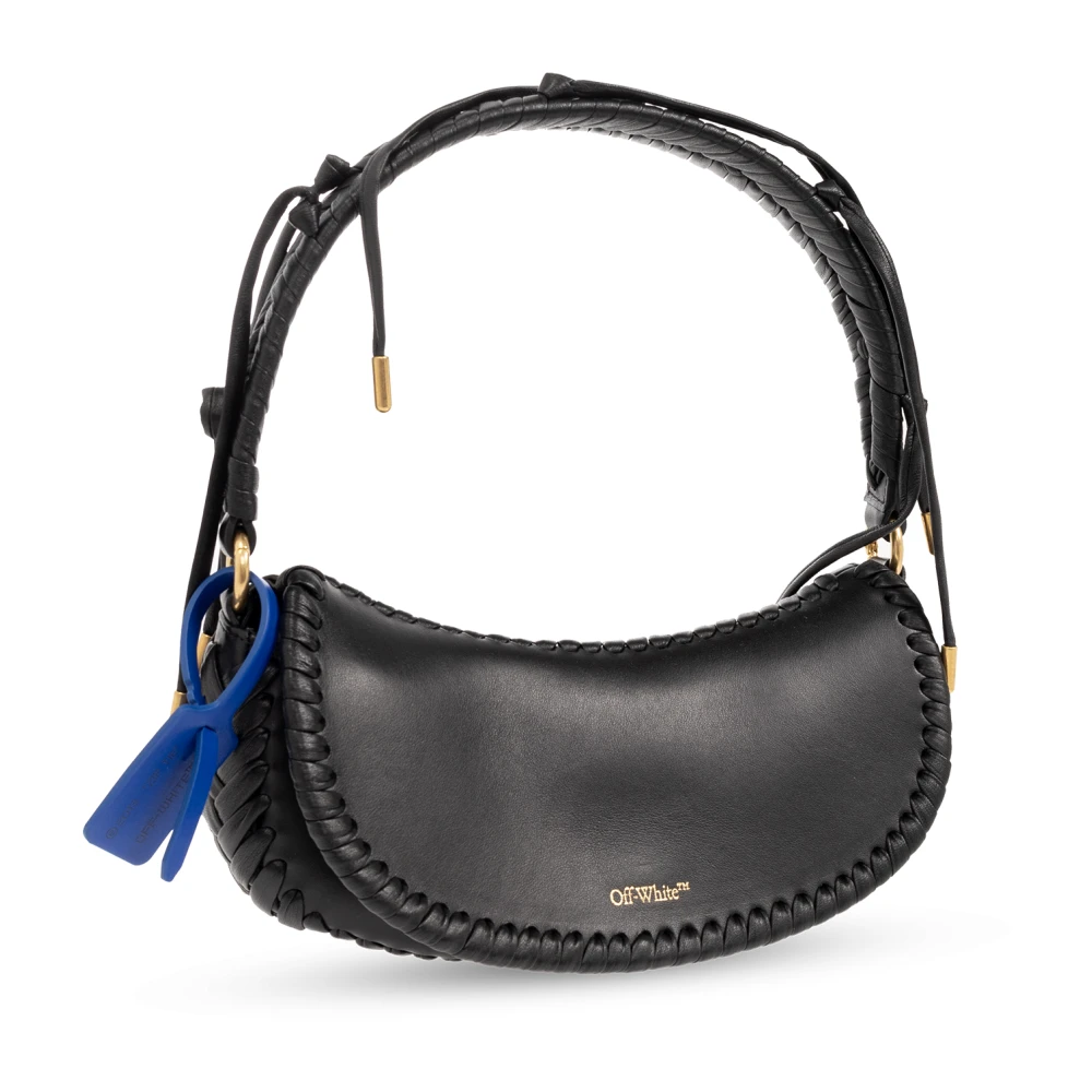Off White Leren schoudertas Black Dames