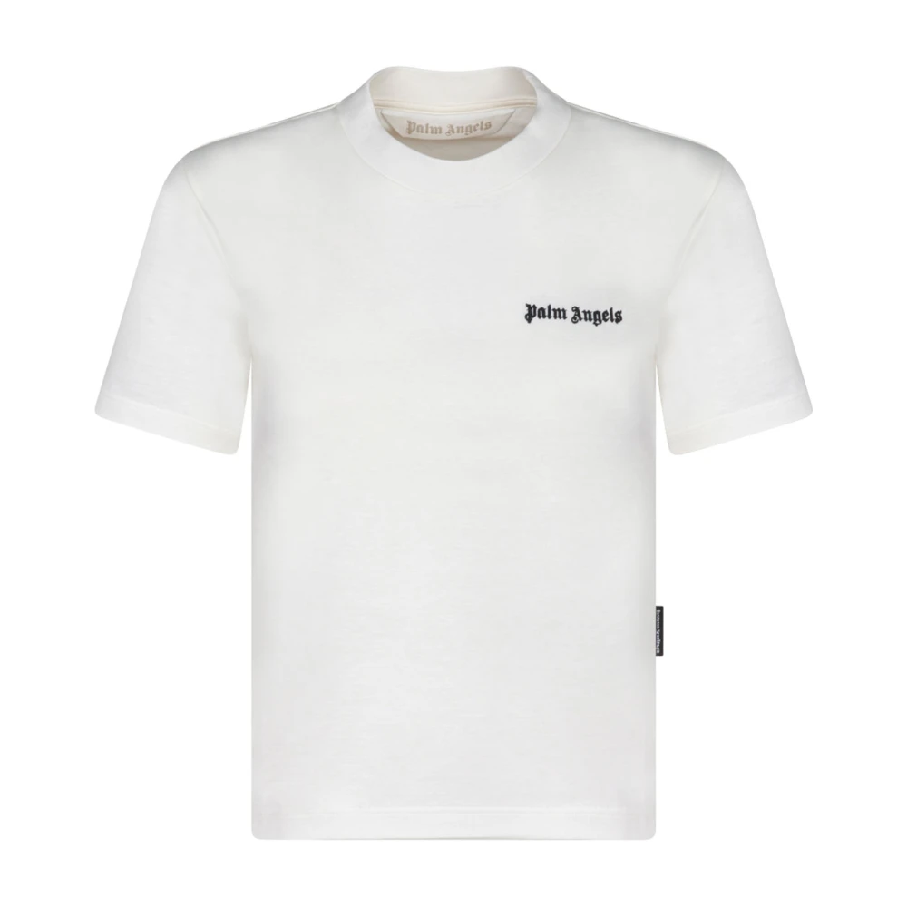 Palm Angels Women's Beige Classic Logo Fitted Tee
