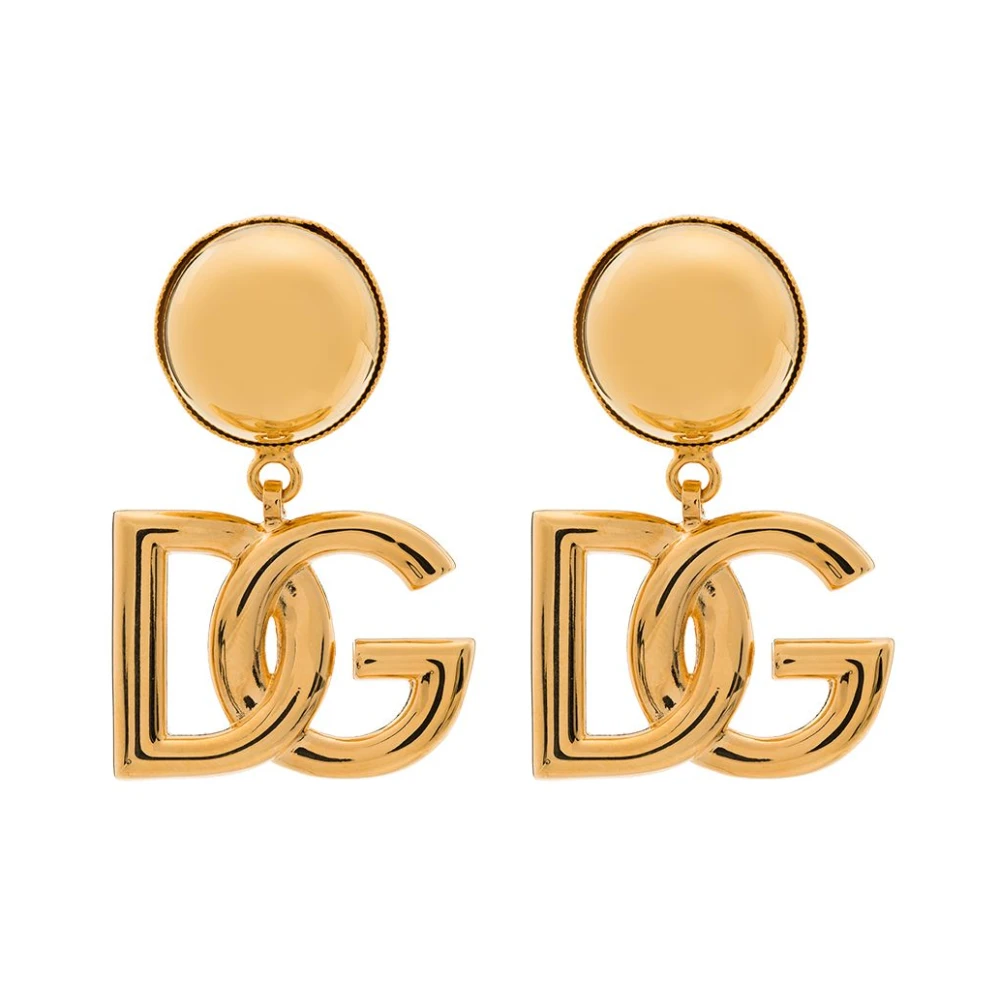 Dolce & Gabbana Women's Yellow Earrings, One Size, Logo Clip-On Earrings
