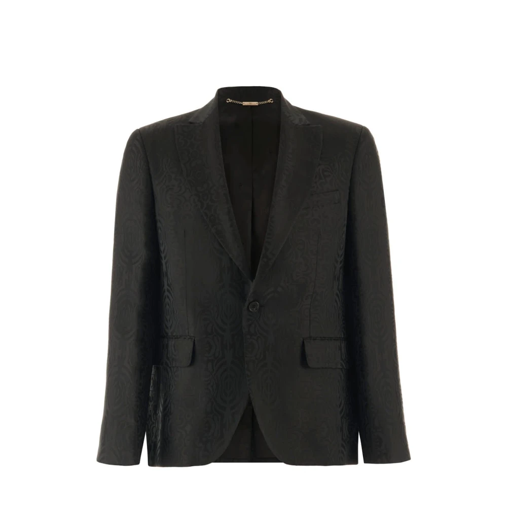 John Richmond Blazer met allover patroon Black Heren