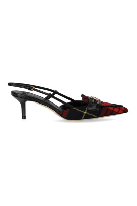 escarpin-slingback-tartan-rouge