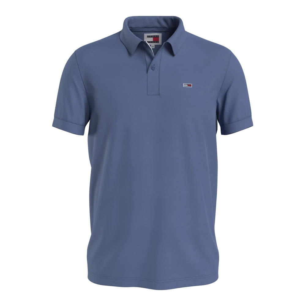 Tommy Jeans Slim Placket Polo Shirt Blue Heren