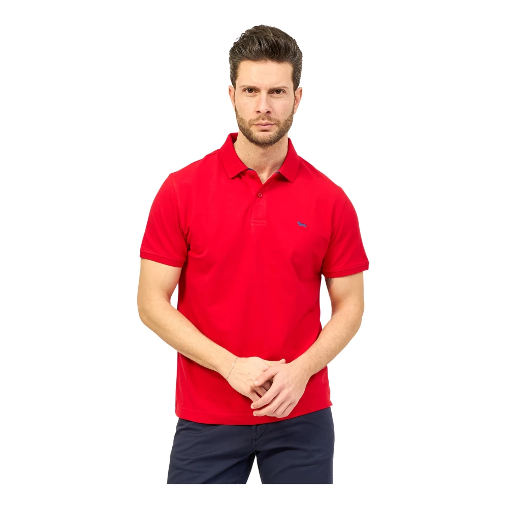 Harmont & Blaine Rode Polo Shirt met Contrast Detail Red Heren