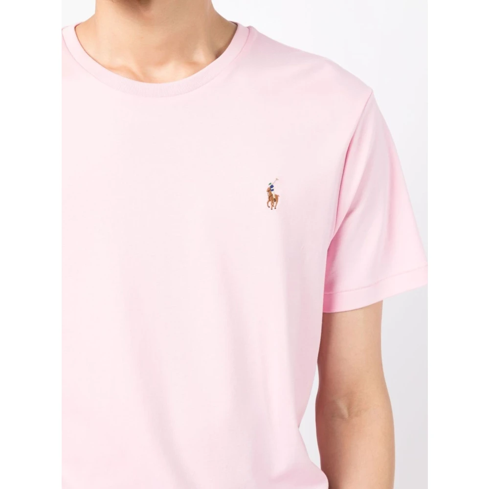 Polo Ralph Lauren Geborduurde Slim Fit Katoenen T-shirt Pink Heren