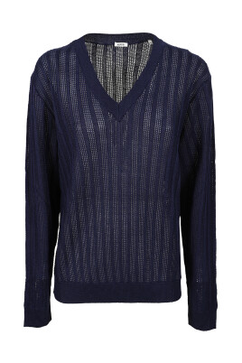 blue-v-neck-sweater