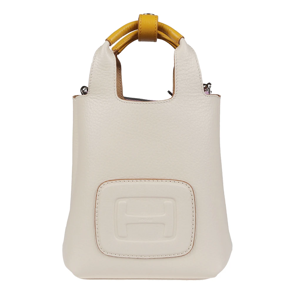 Hogan Mini Shopping Bag in Marmer Geel White Dames