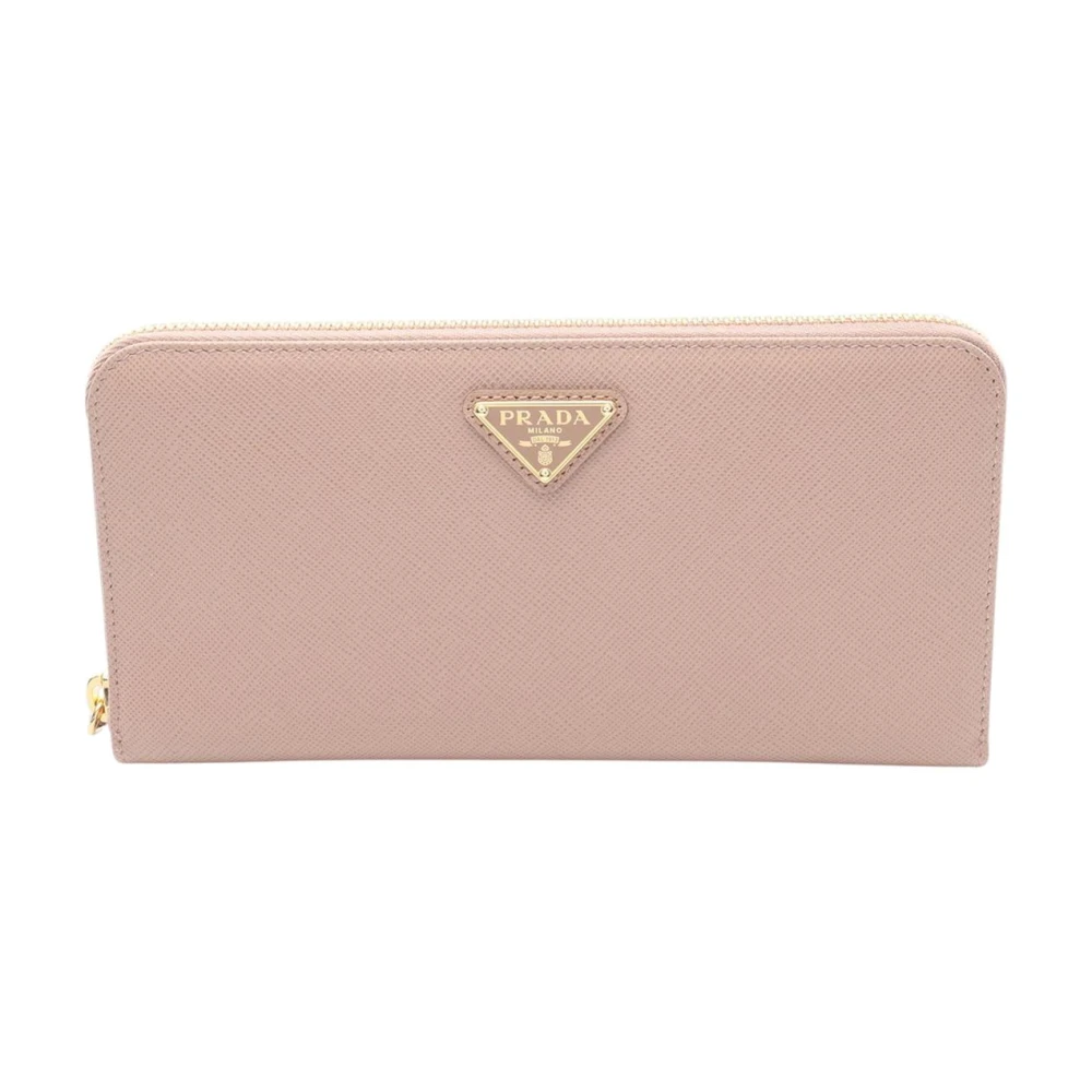 Prada Vintage Women's Brown Pre-Owned Saffiano Leather Wallet