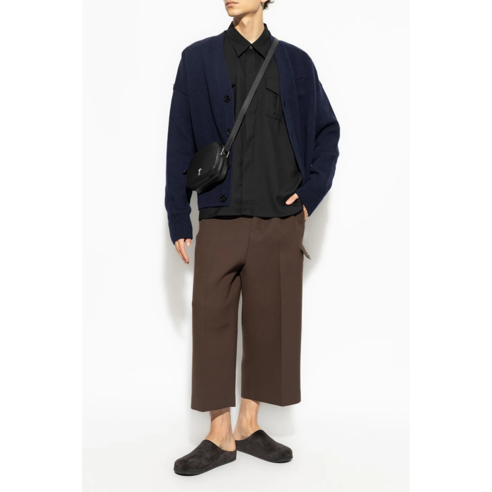 Ami Paris Wollen overhemd Black Heren