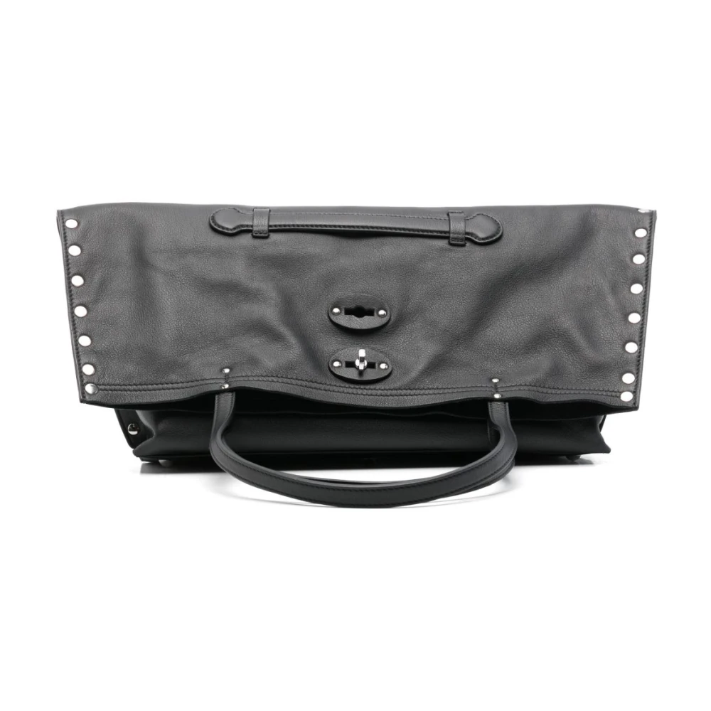 Zanellato Zwarte Foldover Top Handtas Black Dames