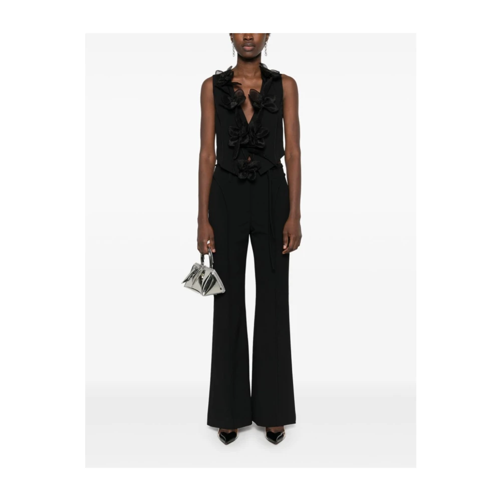 Rotate Birger Christensen Floral High Waisted Black Pants Black Dames