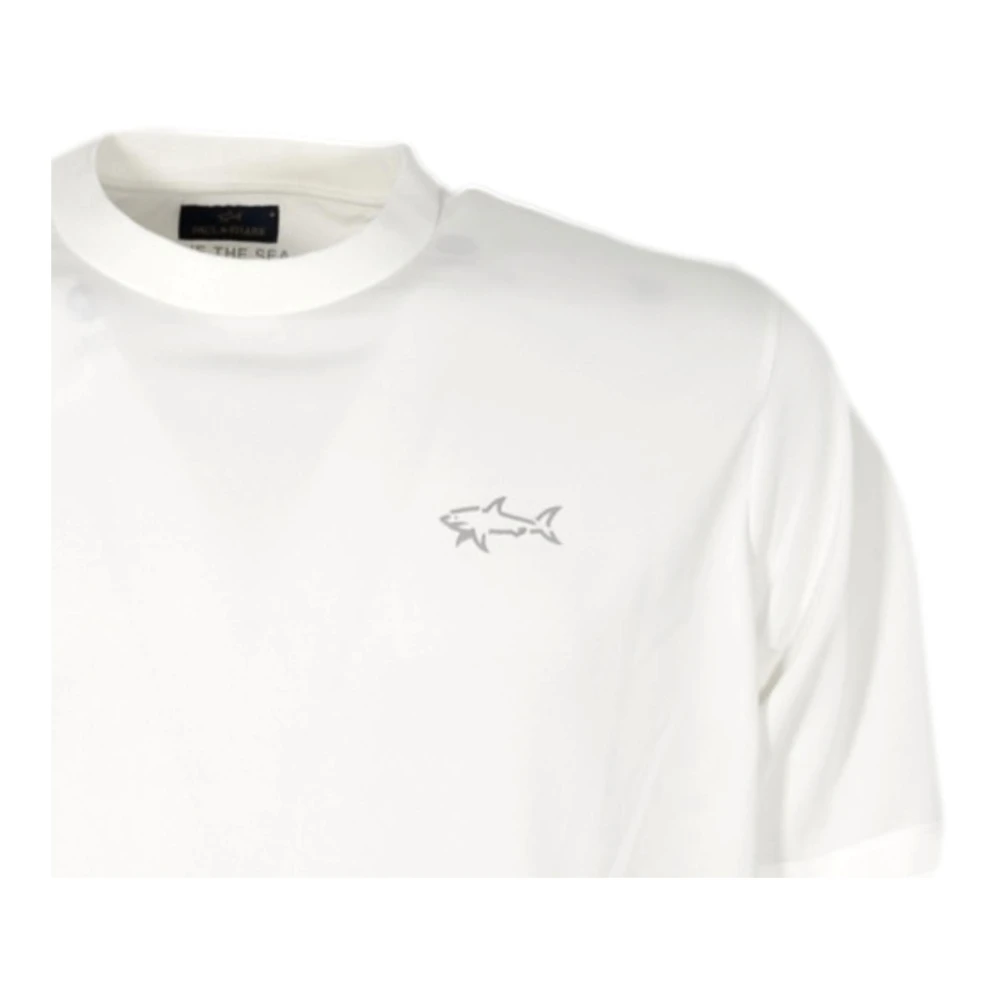 PAUL & SHARK Reflecterende Shark Wit T-shirt White Heren