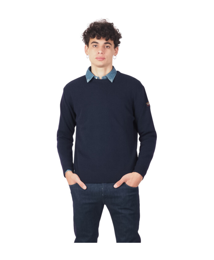 pull-bleu-col-rond