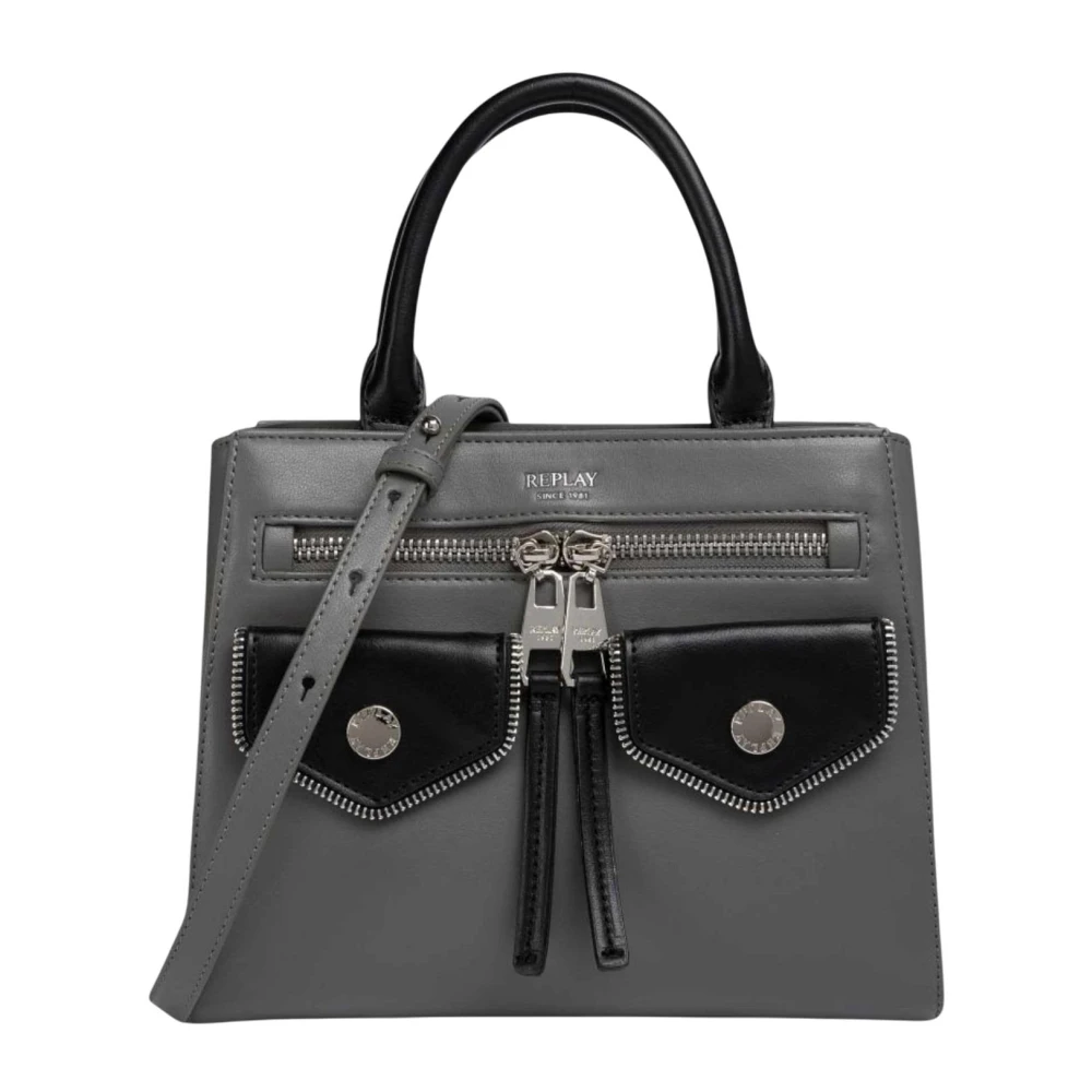 Replay Women's Gray Handbags, One Size, Medium Handbag
