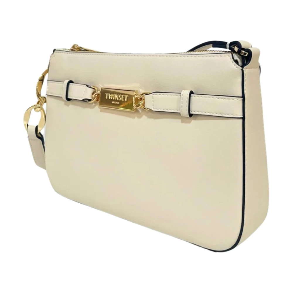 Twinset Elegante Beige Schoudertas Beige Dames