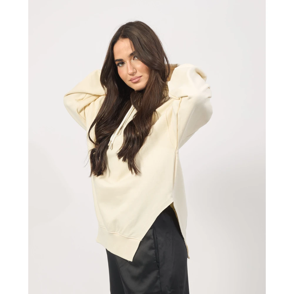 Disclaimer Hoodie met Strass Logo Beige Dames