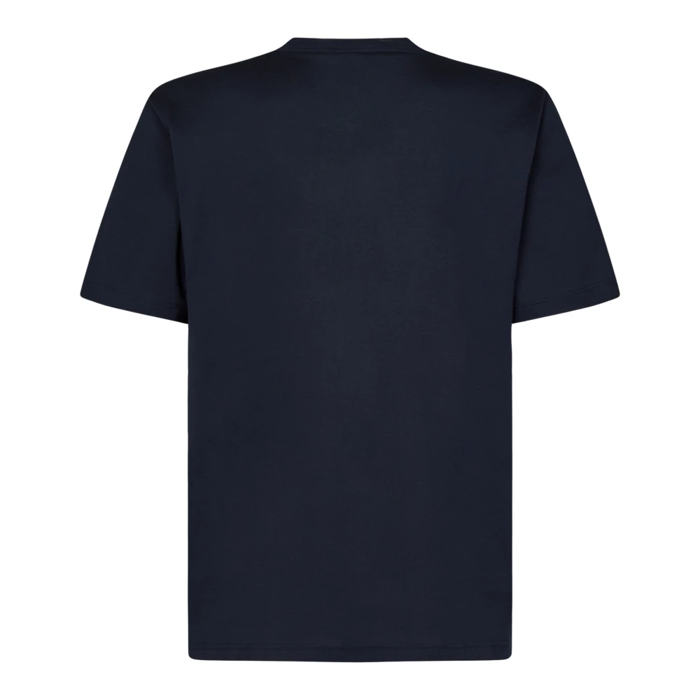 Brioni Blauw Crewneck Katoenen T-shirt Blue Heren