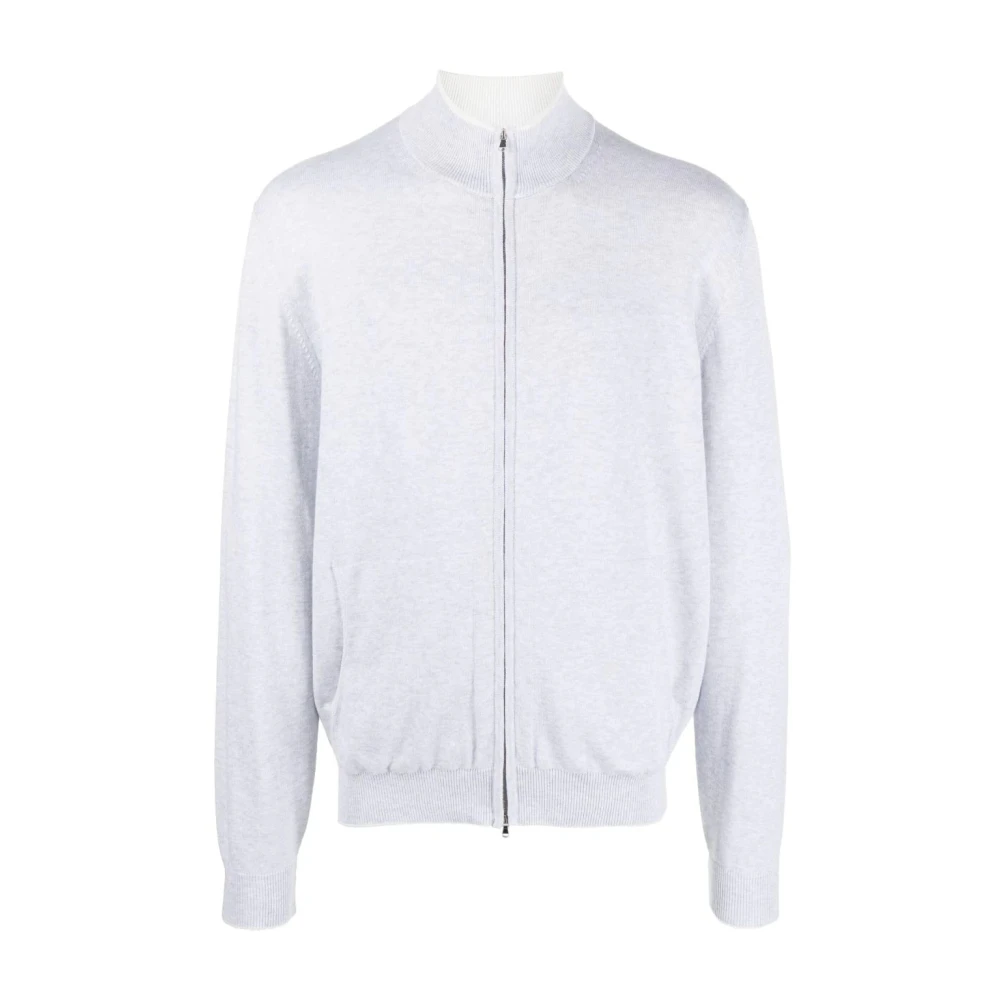 Eleventy Casual Grijs Katoen Volledige Rits Sweater Gray Heren