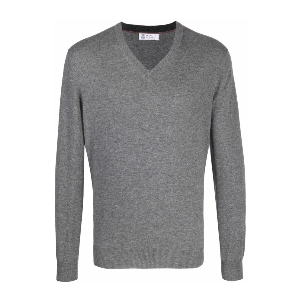 BRUNELLO CUCINELLI Cashmere Lithe Trui Gray Heren