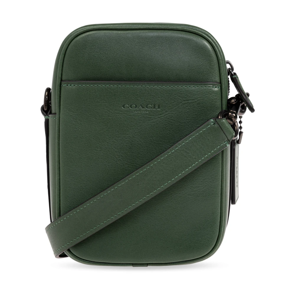 Coach Leren schoudertas Green Heren