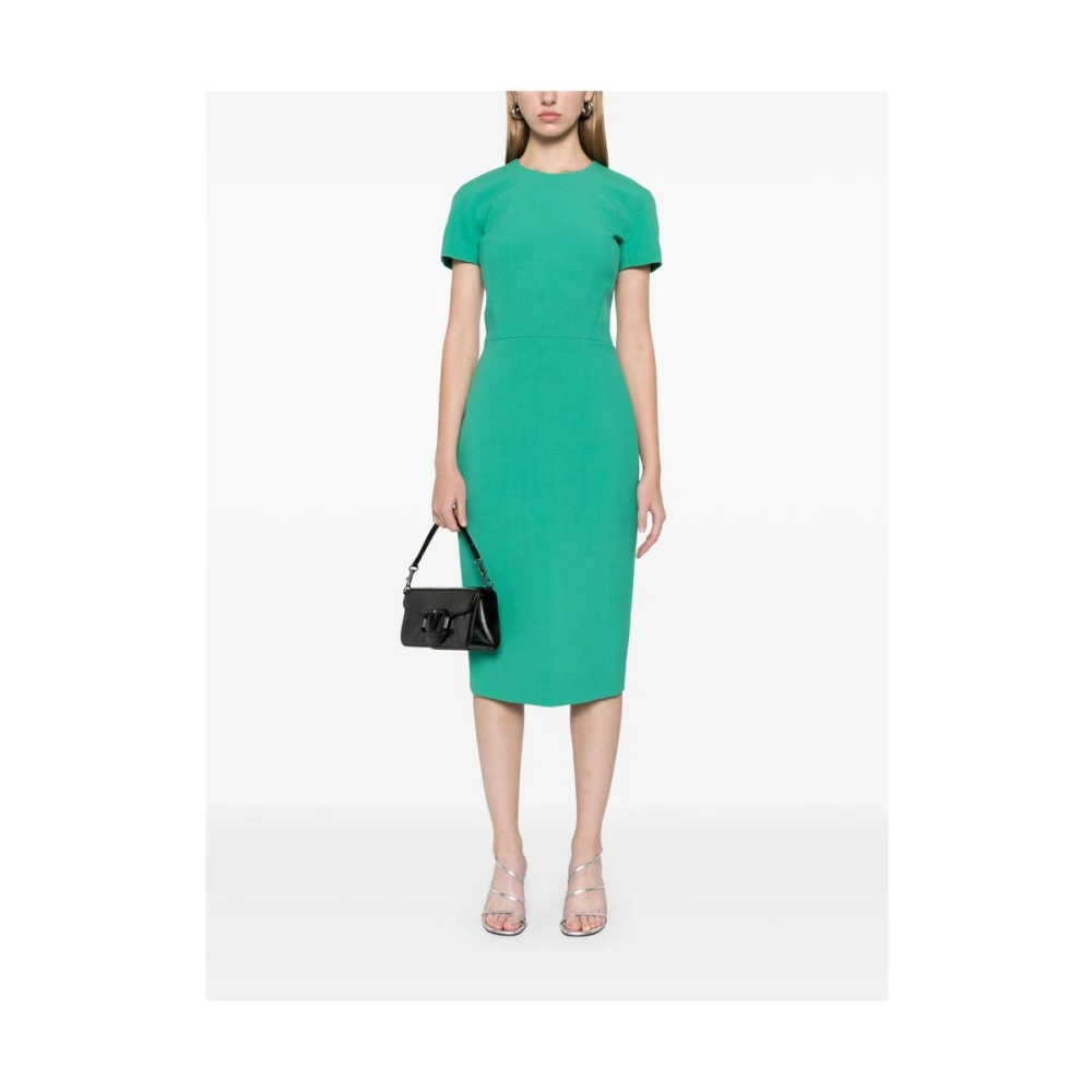 Victoria Beckham Groene Bodycon Jurk met Crew Neck Green Dames