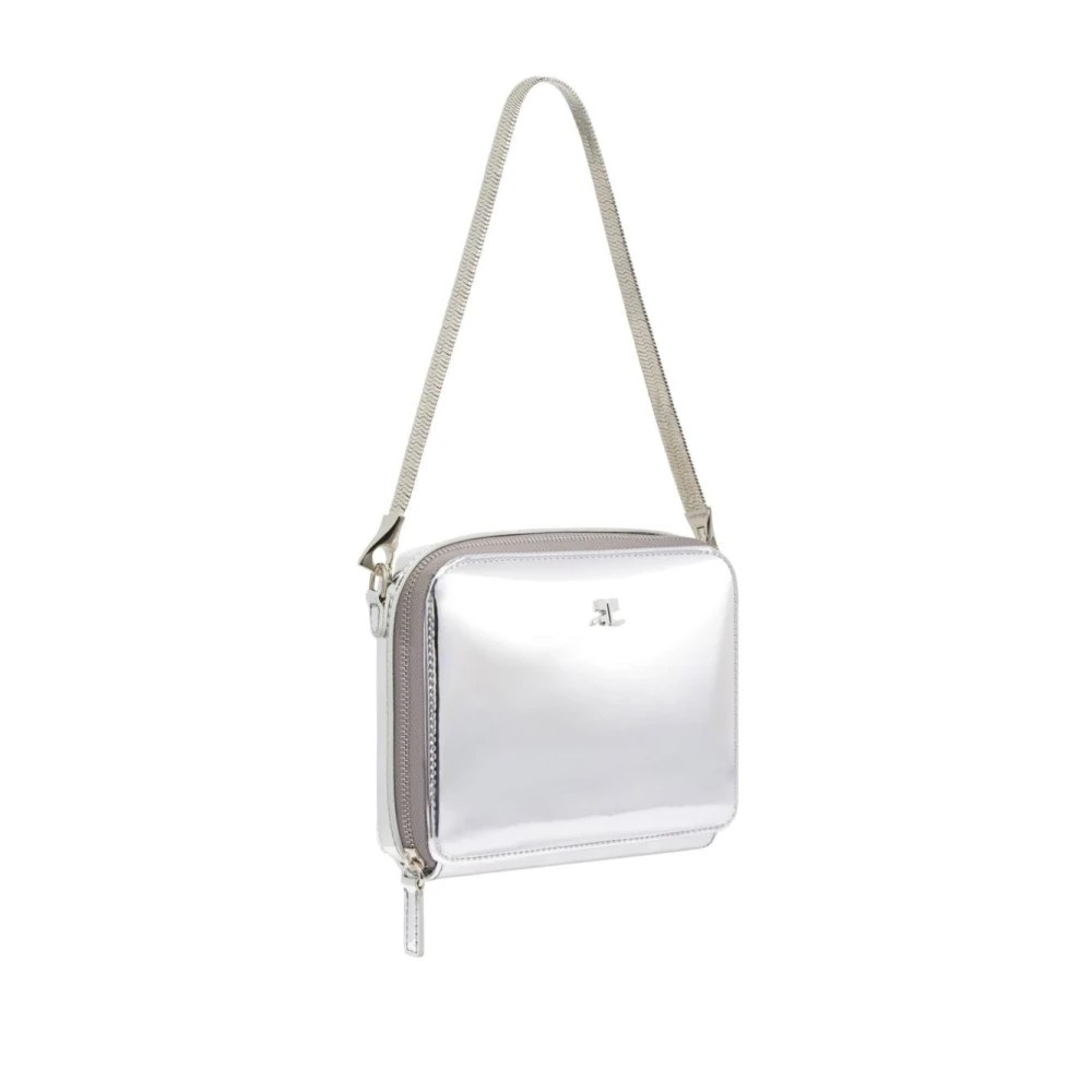Courrèges Spiegelende Afwerking Ketting-handtas Gray Dames