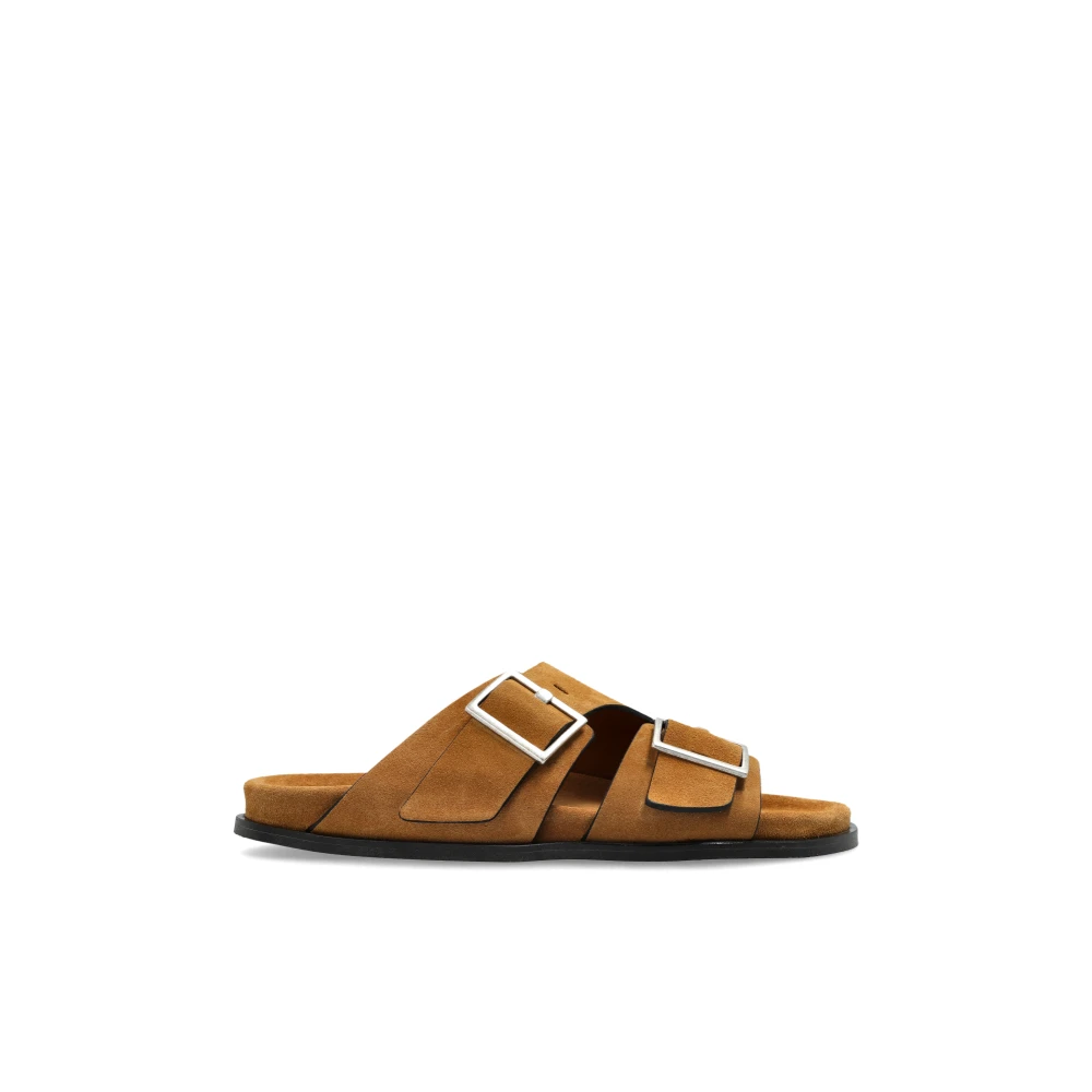 Alohas Alba Leather Slides - Female - Sliders - Brown - 3 Uk - Shoes