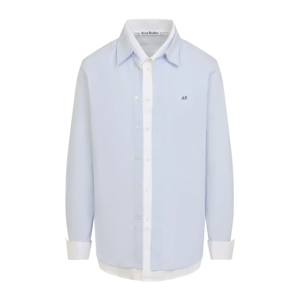 Acne Studios , Casual Shirts, Male, Blue, L, Cotton Shirt