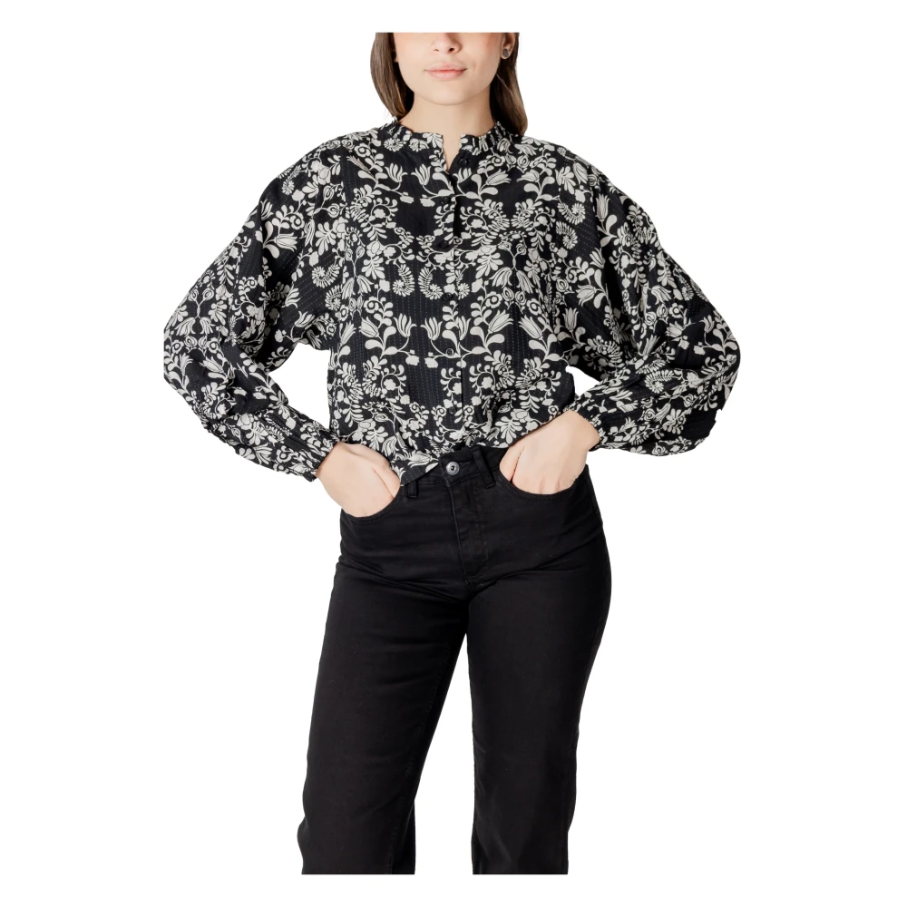 Ichi Lange mouwen blouse collectie Black Dames