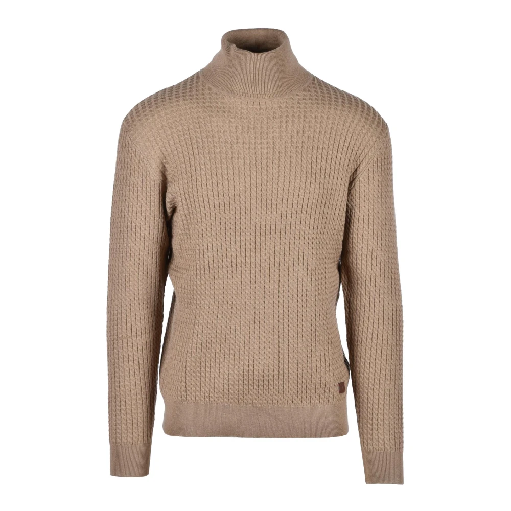 Gianni Lupo Stijlvolle Gebreide Trui Mix Brown Heren