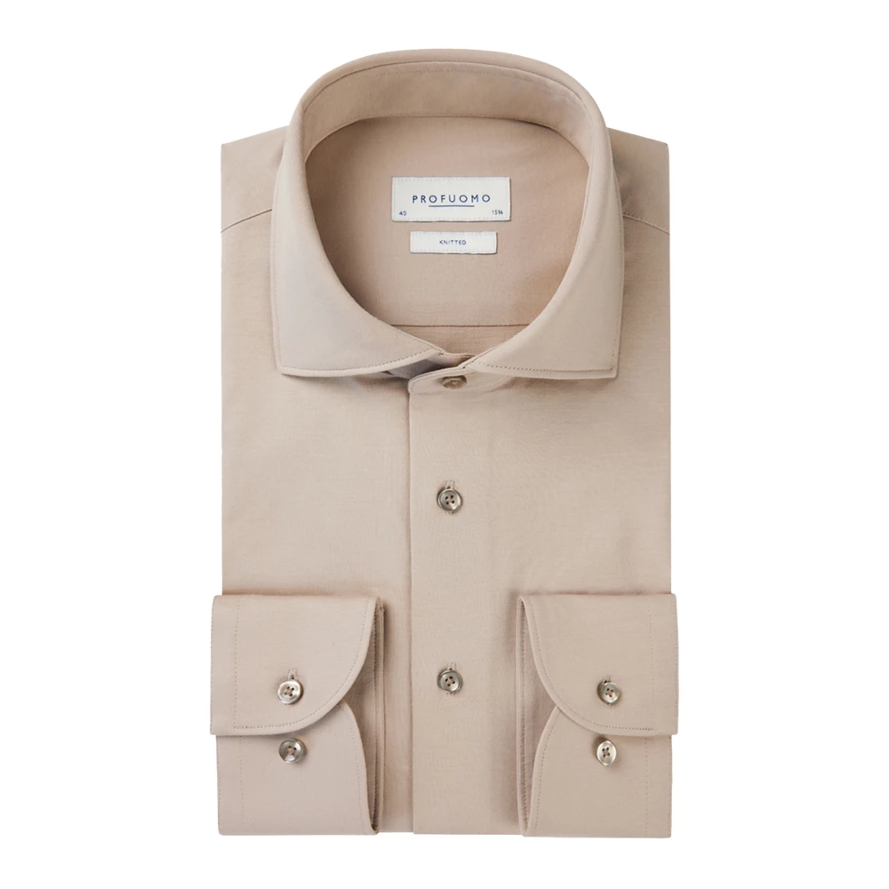 Profuomo Beige Business Overhemd Beige Heren