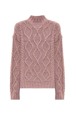 Stilig Pullover med Blandade Stygn