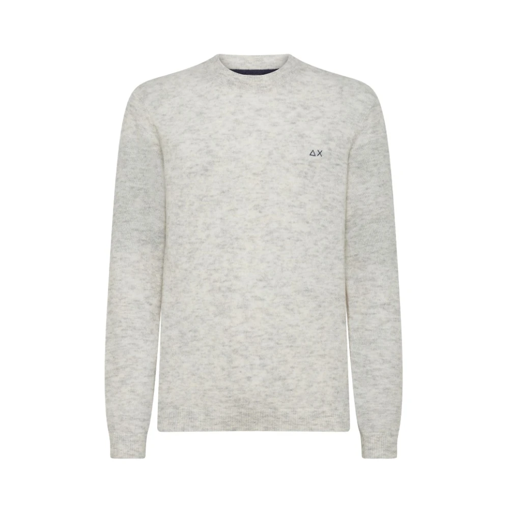 Sun68 Alpaca Ronde Solide Trui Gray Heren