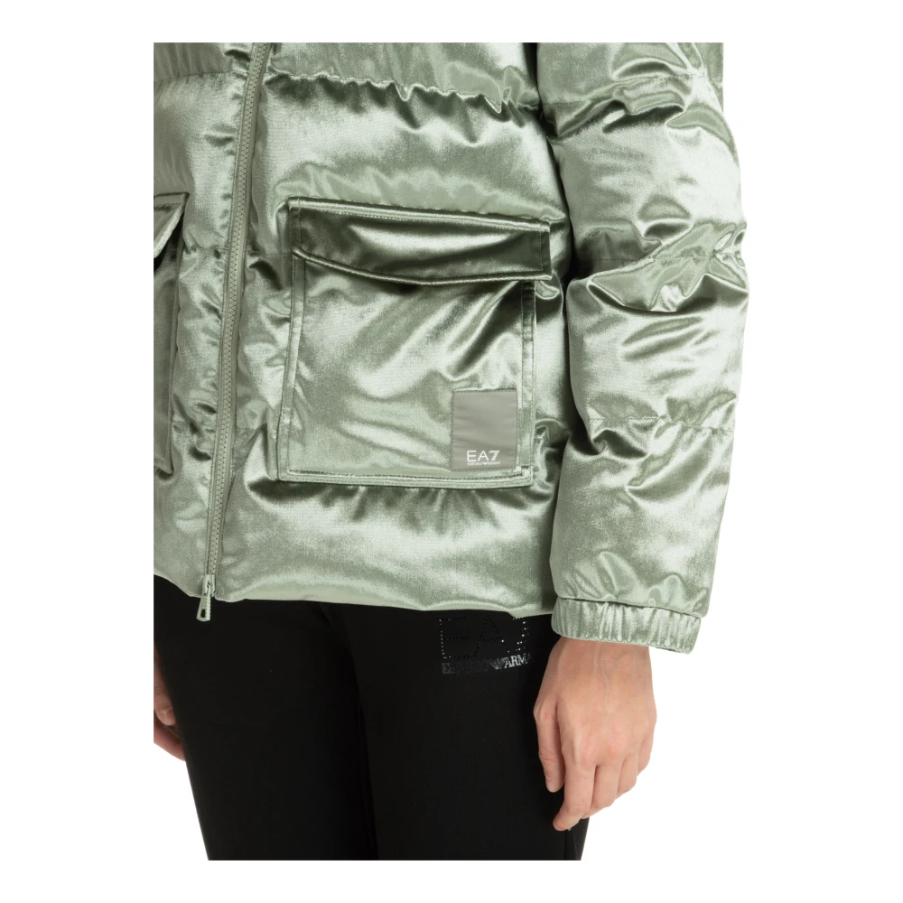 Emporio Armani EA7 Jas met ritssluiting en zakken Green Dames