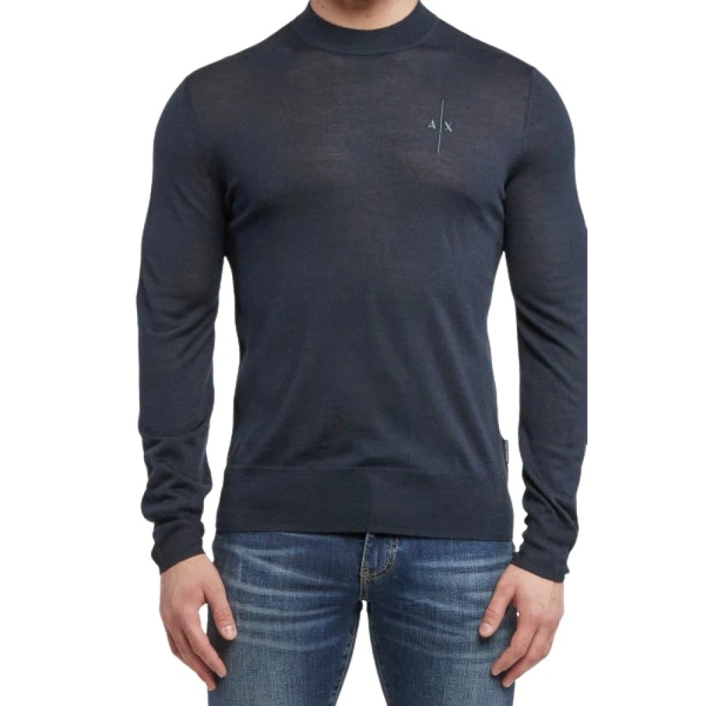 Armani Exchange Homme Bleu Pulls, Taille: S Pull En Maille Col Rond