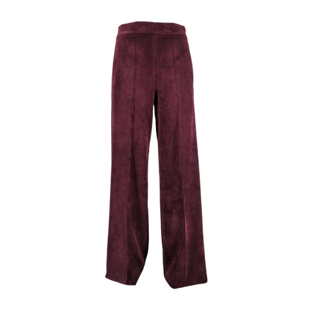 D.Exterior Bordeaux Fluweel Wijde Pijp Broek Red Dames