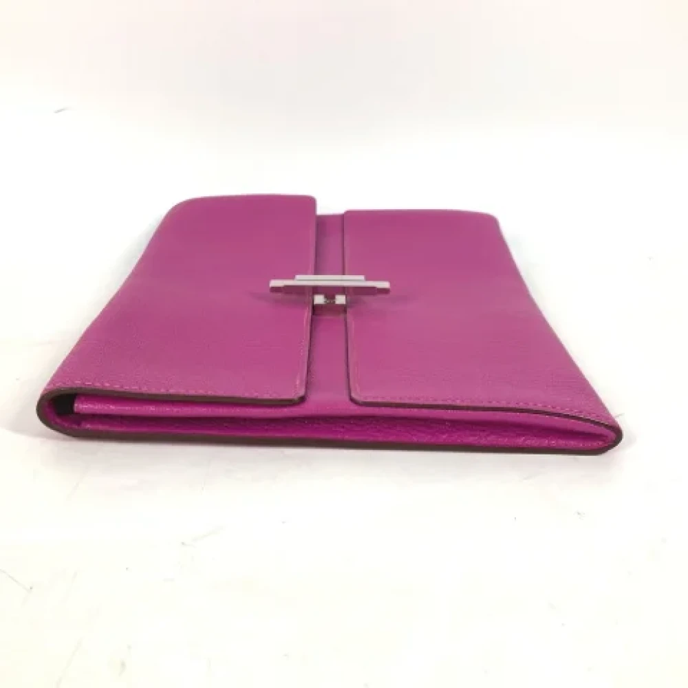 Hermès Vintage Pre-owned Leather clutches Purple Dames