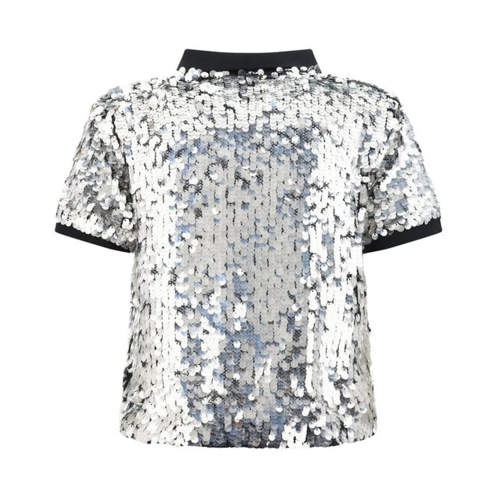 pinko Top met pailletten en korte mouwen Gray Dames