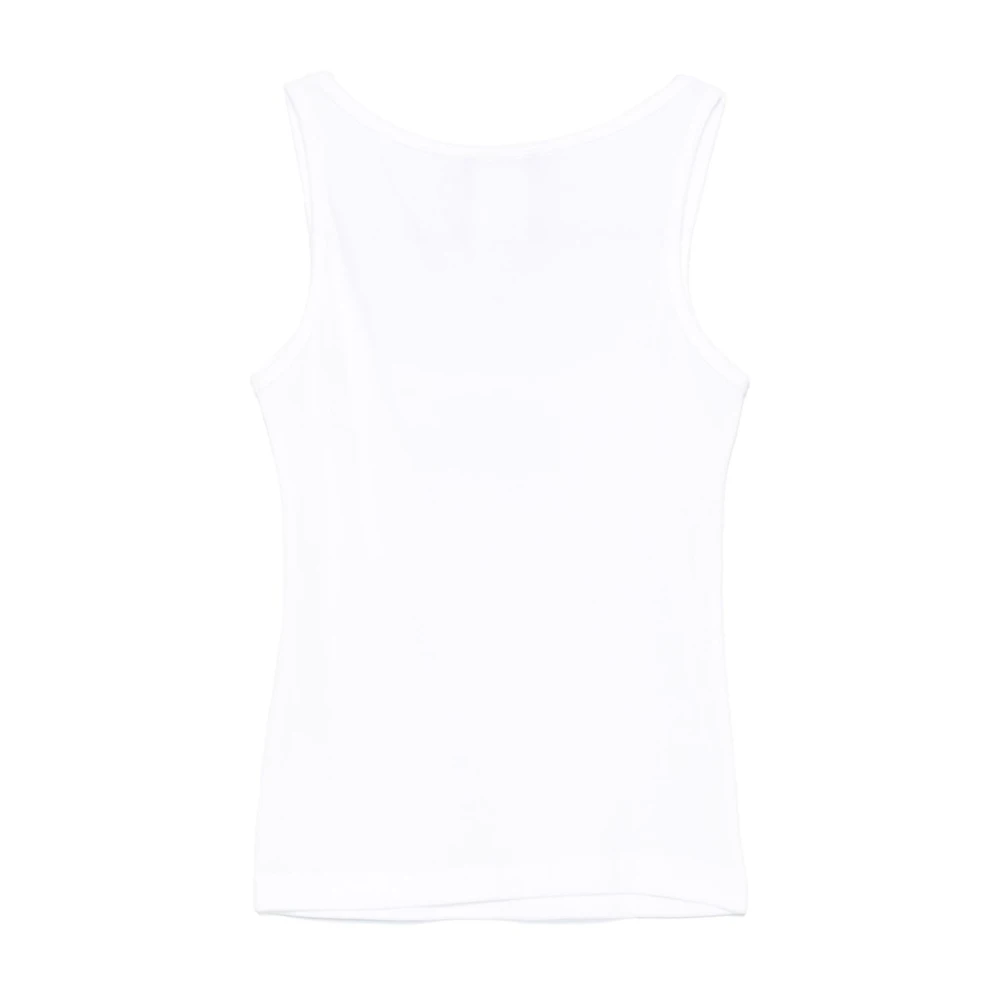 Versace Witte Scoop Neck Mouwloze T-shirts en Polos White Dames