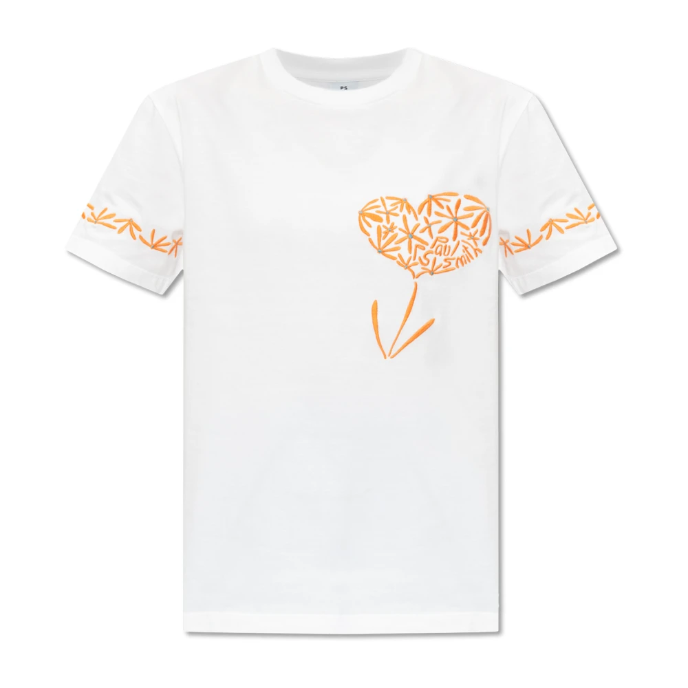 PS By Paul Smith T-shirt met bloemenmotief White Dames