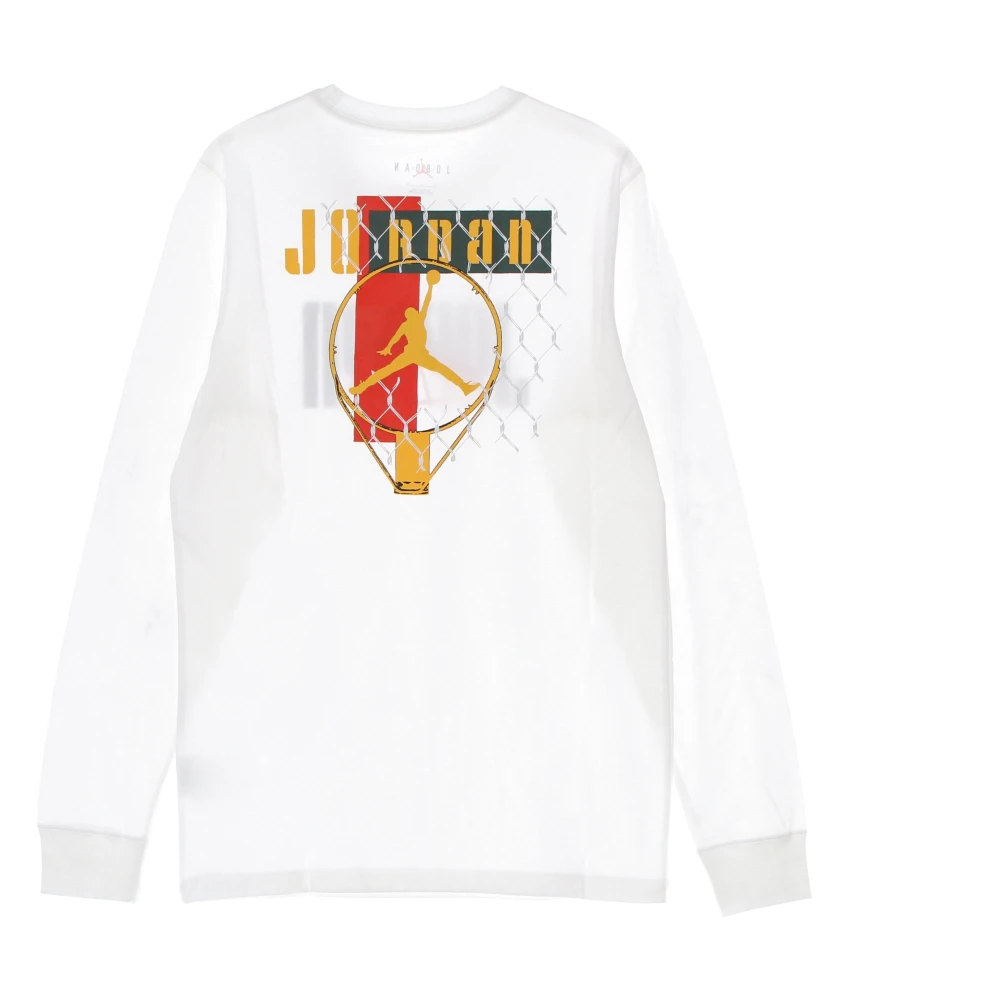 Jordan Sport DNA Lange Mouw Crew T-shirt White Heren
