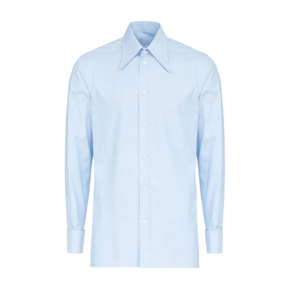Maison Margiela Blauwe Oxford Katoenen Overhemd Blue Heren