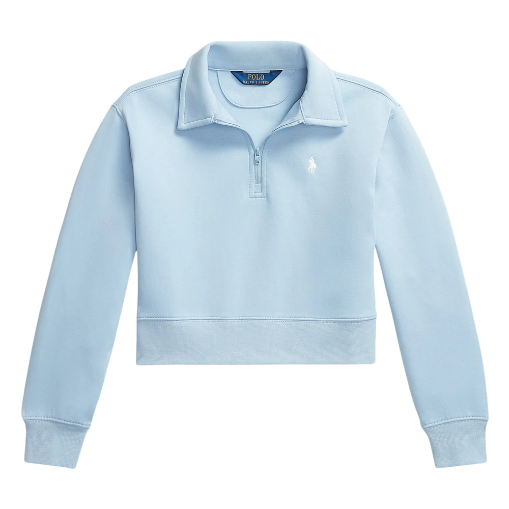 Ralph Lauren Girls Blue Technical Knit Half Zip Sweatshirt - Kids Sweatshirts - 8 Y - Kids