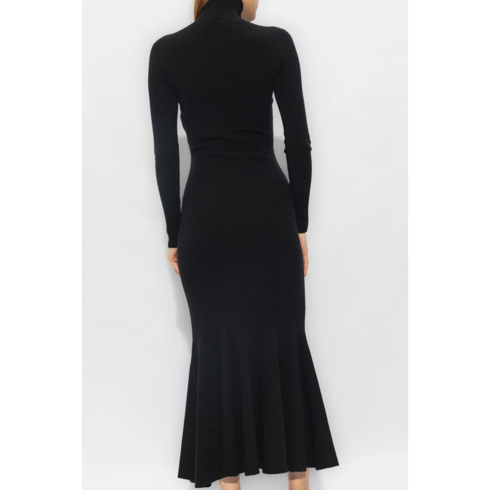 Balenciaga Geribbelde Jurk Black Dames