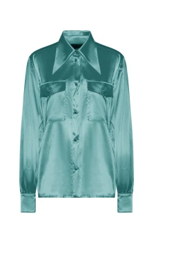 Satinblus med utilitydetaljer